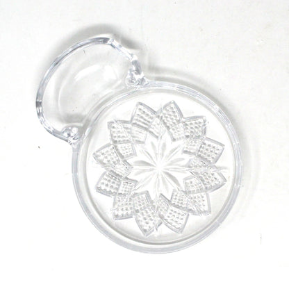 Coasters with Spoon Rest, Fostoria, Crystal Poinsettia Flower #2490 Set of 6, Vintage