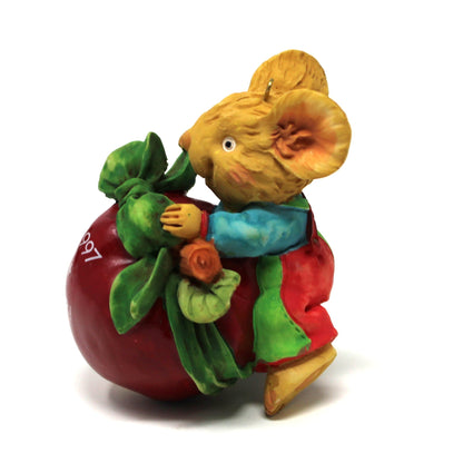 Ornament: Carlton Cards Heirloom for Teacher, Mouse with Apple, In Box, 1997