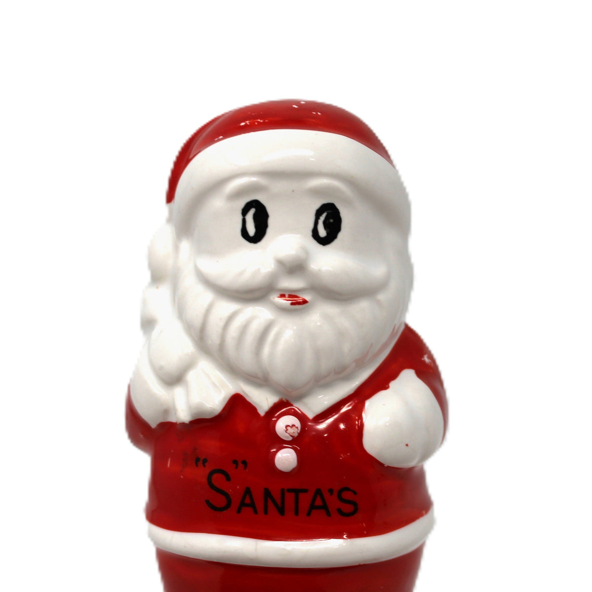 Salt Shaker: Christmas Figural Santa, Hand Painted Ceramic, Japan, Vintage 1950s