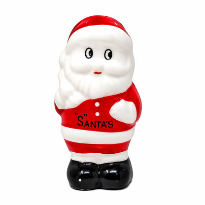 Salt Shaker: Christmas Figural Santa, Hand Painted Ceramic, Taiwan, Vintage 1970s
