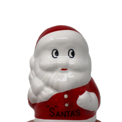 Salt Shaker: Christmas Figural Santa, Hand Painted Ceramic, Taiwan, Vintage 1970s