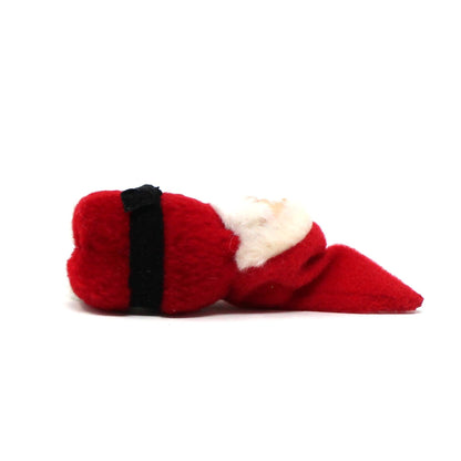 Ornaments, Santa Tree Hugger, Clip-On Flocked Santa, Christmas Collectible, Vintage