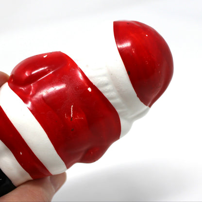 Salt Shaker: Christmas Figural Santa, Hand Painted Ceramic, Taiwan, Vintage 1970s