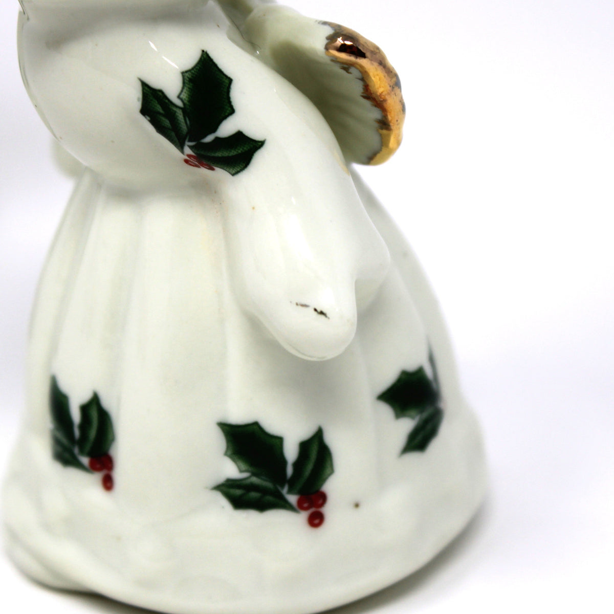 Salt and Pepper Shakers: Baum Brothers Formalities Holly Kissing Angels, Gold Trim, 1990s