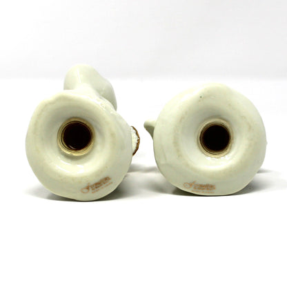 Salt and Pepper Shakers: Baum Brothers Formalities Holly Kissing Angels, Gold Trim, 1990s