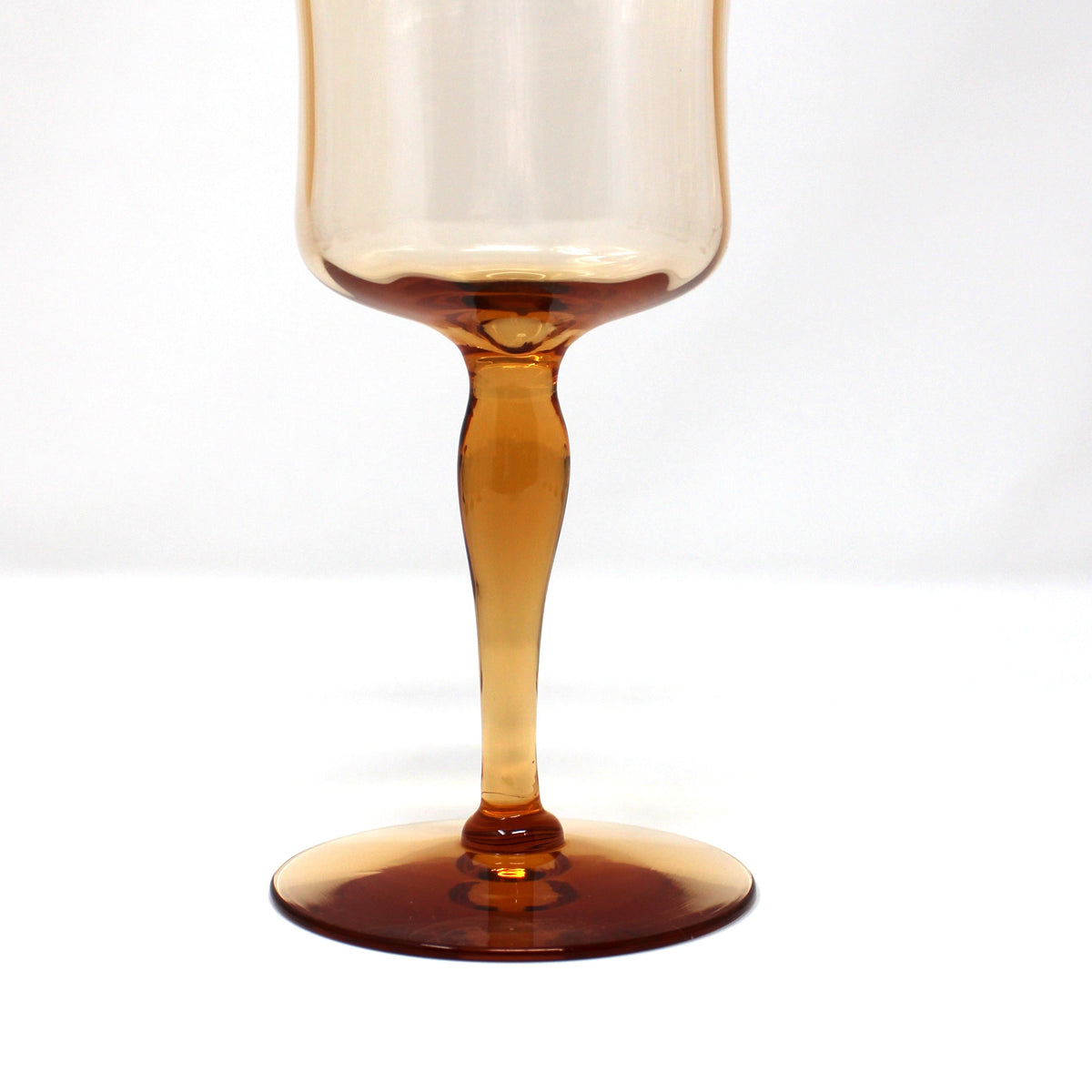 Water Goblets: Fostoria Royal Amber Set of 8, Blown Glass, Antique 1925