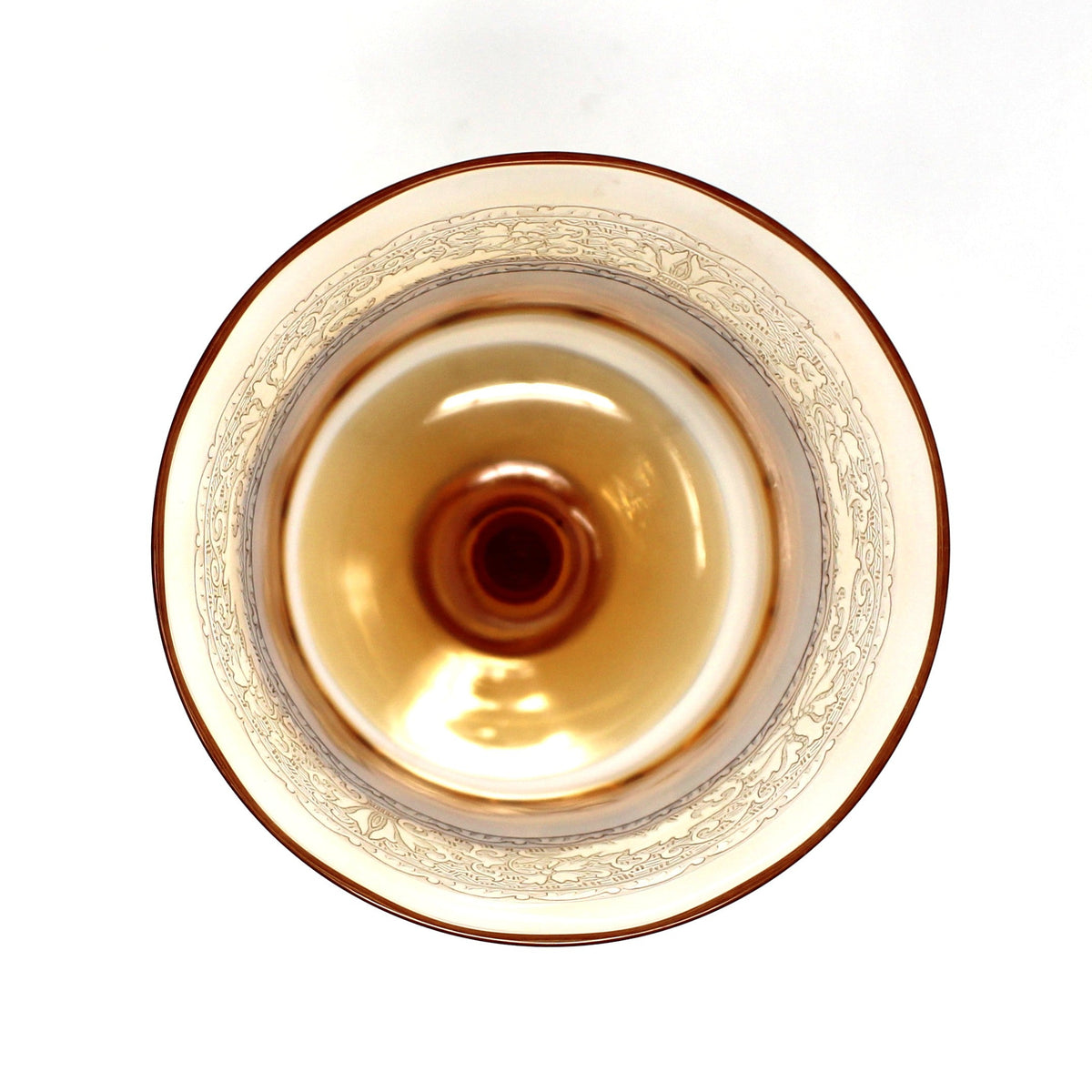 Water Goblets: Fostoria Royal Amber Set of 8, Blown Glass, Antique 1925