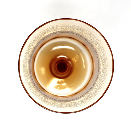 Water Goblets: Fostoria Royal Amber Set of 8, Blown Glass, Antique 1925