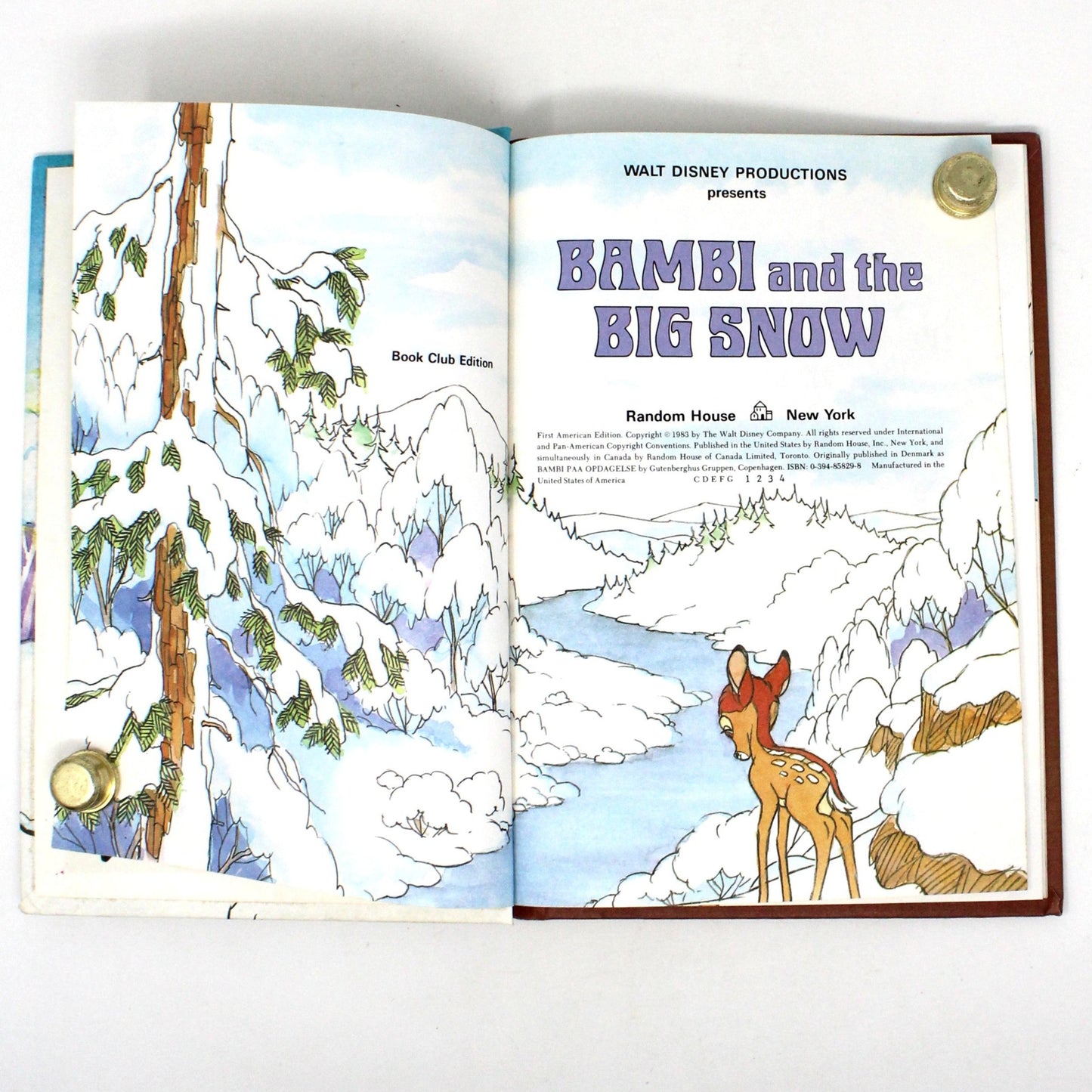 Children's Book, Bambi and the Big Snow, Disney's Wonderful World of Reading, Hardcover, Vintage 1983, Book Club