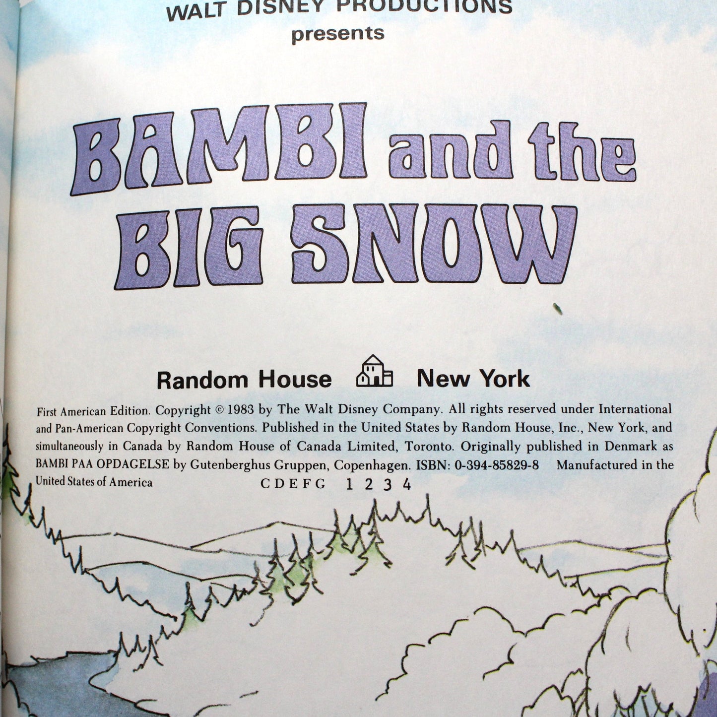 Children's Book, Bambi and the Big Snow, Disney's Wonderful World of Reading, Hardcover, Vintage 1983, Book Club