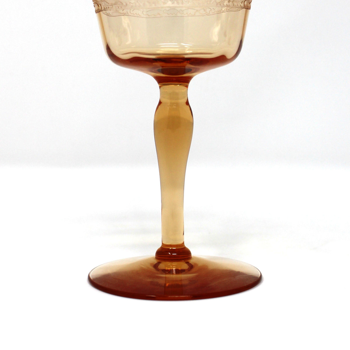 Cocktail / Liquor Glasses: Fostoria Royal Amber Set of 7, Blown Glass, Antique 1925