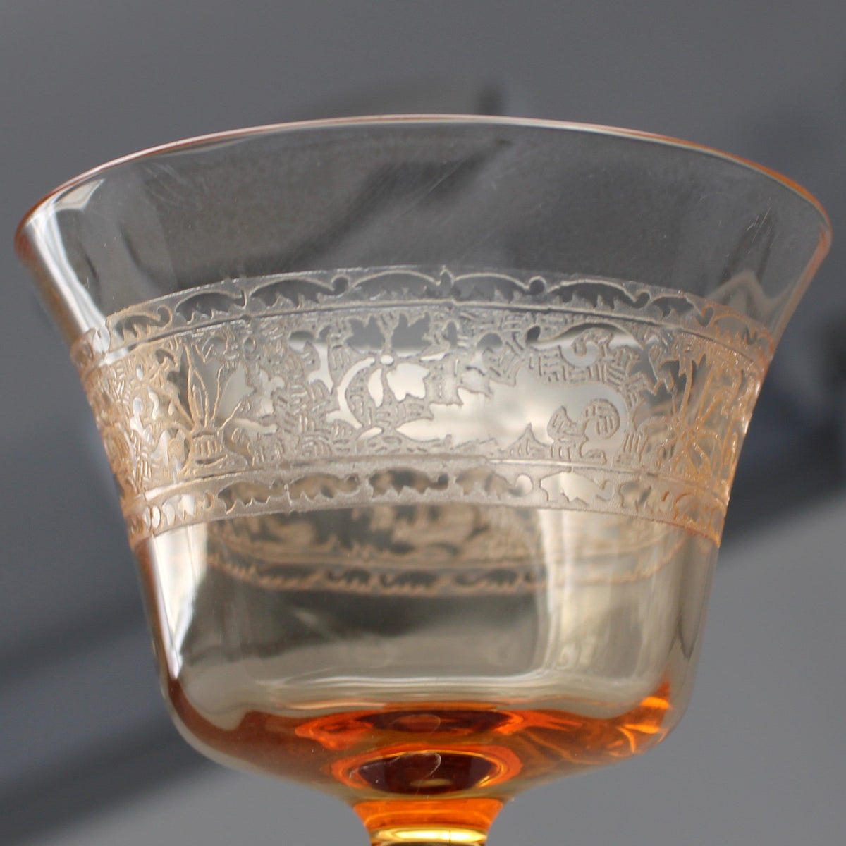 Cocktail / Liquor Glasses: Fostoria Royal Amber Set of 7, Blown Glass, Antique 1925