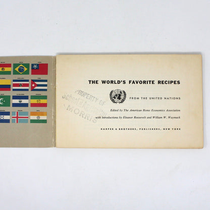 Book, The World's Favorite Recipes From The United Nations, First Edition, 1951 Paperback, Vintage