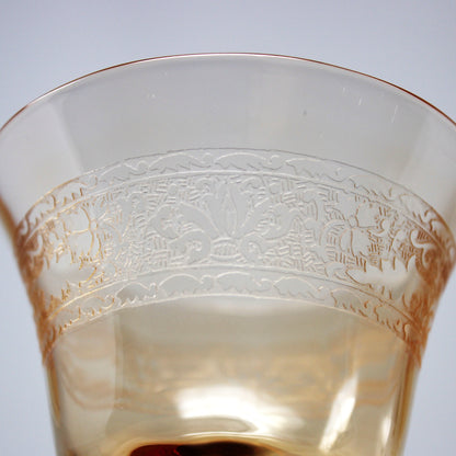Cocktail / Liquor Glasses: Fostoria Royal Amber Set of 7, Blown Glass, Antique 1925