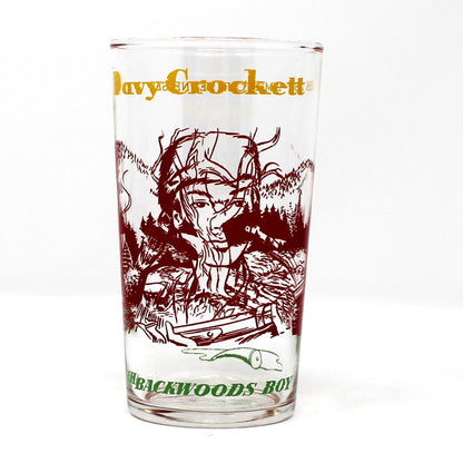 Juice Glasses: Davy Crockett The Backwoods Boy, Libbey Glass, Vintage 1950s