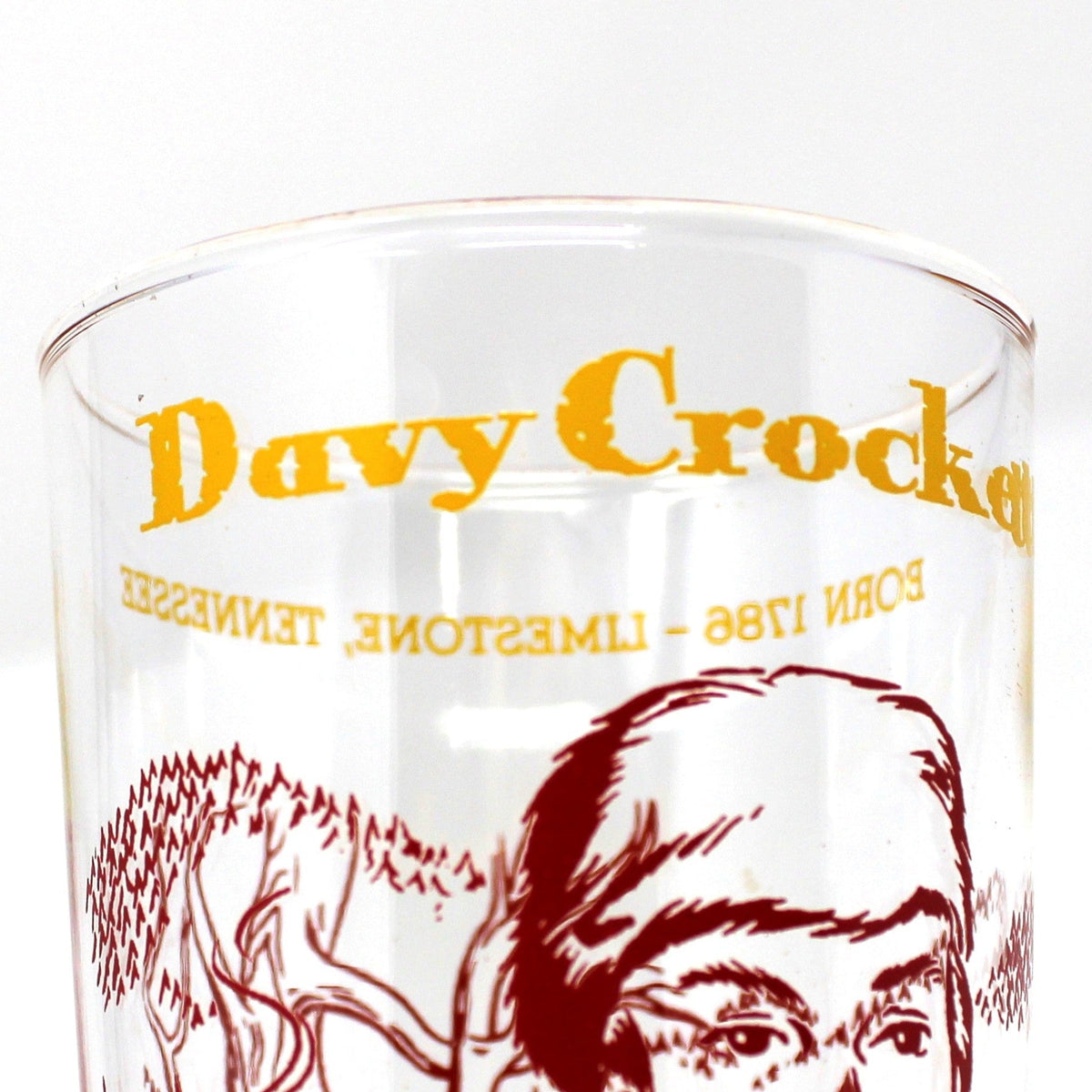Juice Glasses: Davy Crockett The Backwoods Boy, Libbey Glass, Vintage 1950s