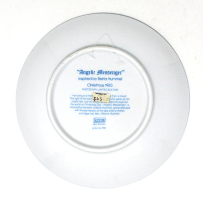 Decorative Plate, Schmid Brothers, Christmas Plate Hummel 1983, Angelic Messenger, In Box, Vintage