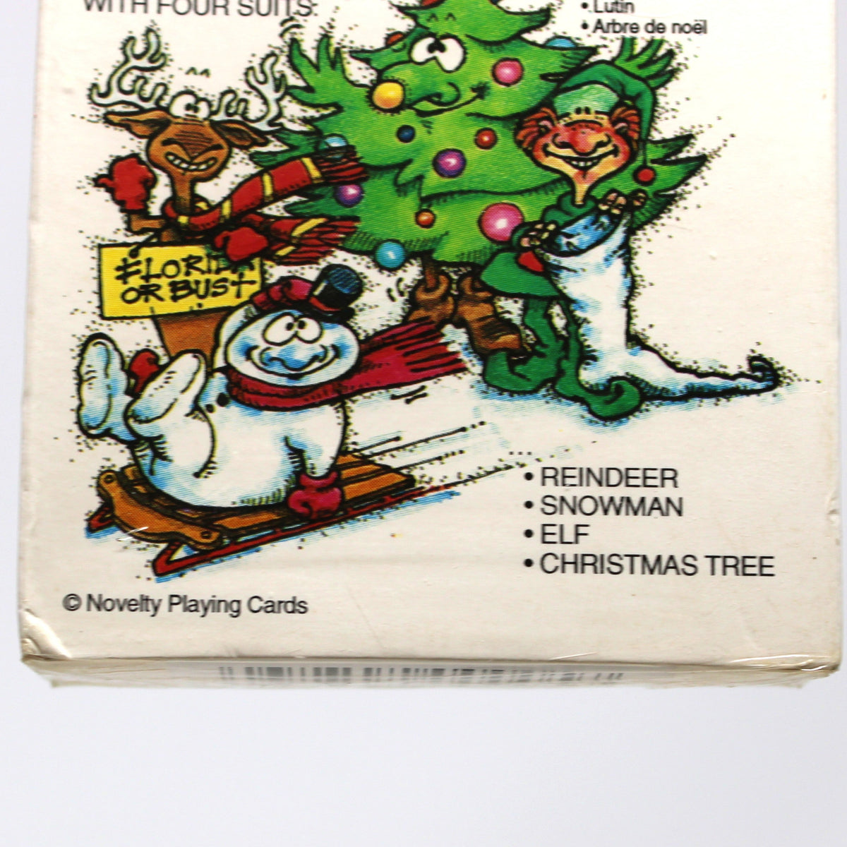 Playing Cards: Christmas Reindeer, Snowman, Elf & Tree Suits, Sealed, Novelty Playing Cards, Hong Kong, 1986