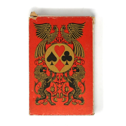 Playing Cards: Soviet Souvenir Deck, Firebird and Lions Box, 56 Cards, Leningrad USSR, Vintage 1976