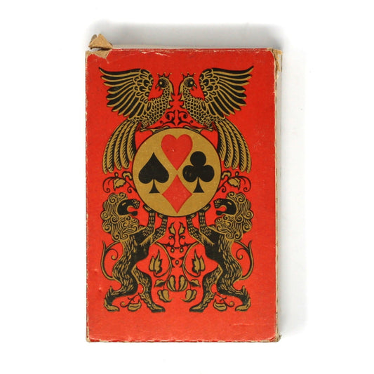 A vintage Playing Cards box, Soviet Souvenir Deck, Firebird and Lions Box, 56 Cards, Leningrad USSR, 1976