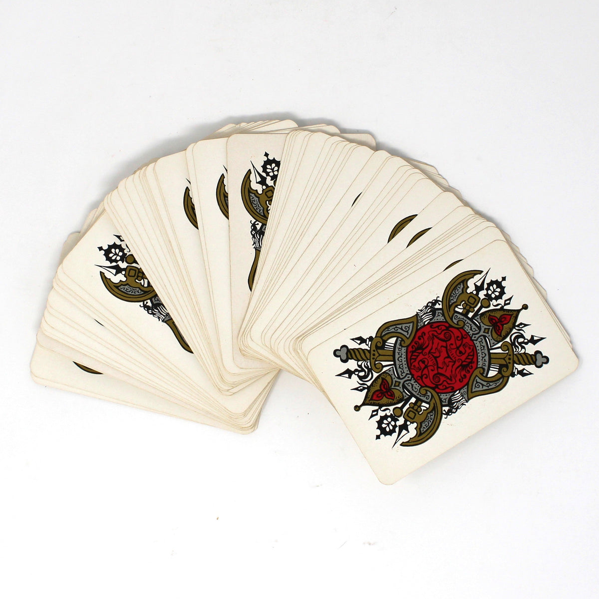 Playing Cards: Soviet Souvenir Deck, Firebird and Lions Box, 56 Cards, Leningrad USSR, Vintage 1976