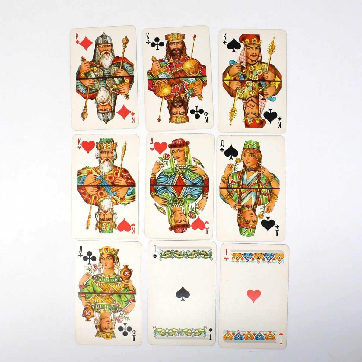 Playing Cards: Soviet Souvenir Deck, Firebird and Lions Box, 56 Cards, Leningrad USSR, Vintage 1976