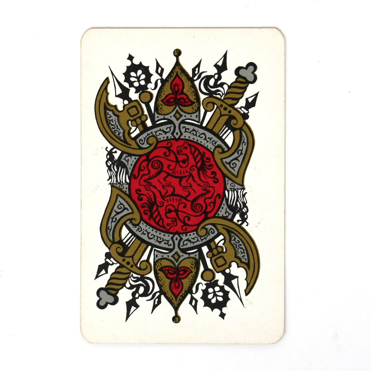 Playing Cards: Soviet Souvenir Deck, Firebird and Lions Box, 56 Cards, Leningrad USSR, Vintage 1976
