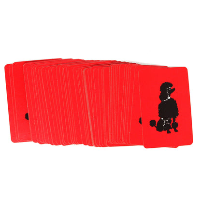 Playing Cards: Miniature Black Poodle on Red Back, Western Printing & Lithographing, USA, 1940s