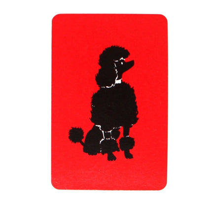 Playing Cards: Miniature Black Poodle on Red Back, Western Printing & Lithographing, USA, 1940s