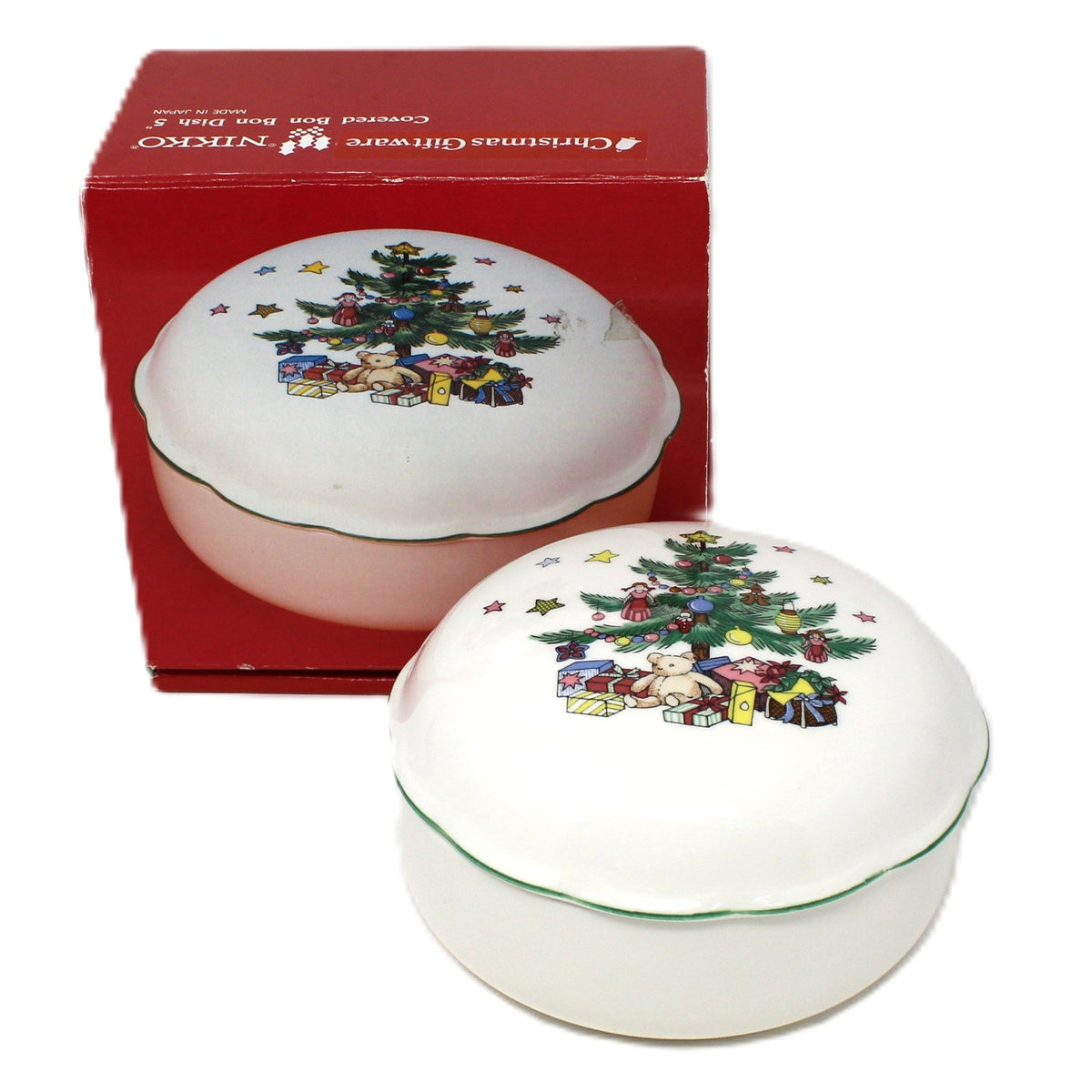 Trinket Box: NIKKO Happy Holidays, Ironstone, In Original Box, Vintage Japan 1980s