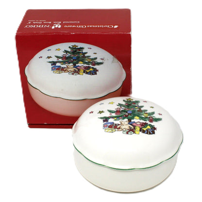 Trinket Box: NIKKO Happy Holidays, Ironstone, In Original Box, Vintage Japan 1980s