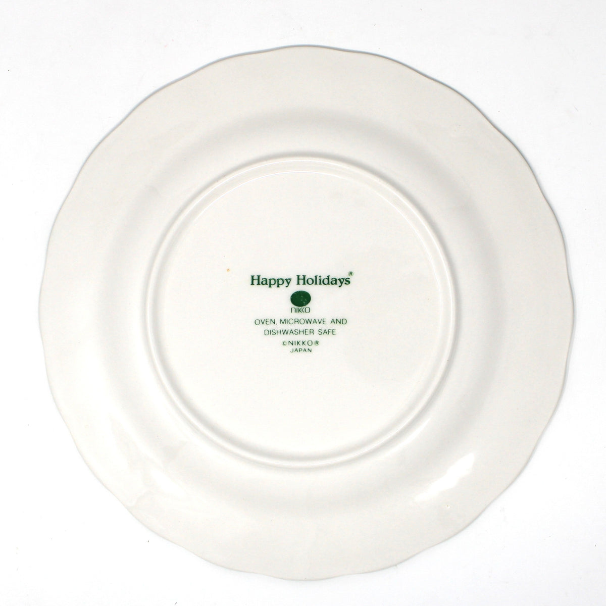 Dessert / Salad Plates: NIKKO Happy Holidays, Set of Four in Box, Ironstone, Vintage Japan 1980s