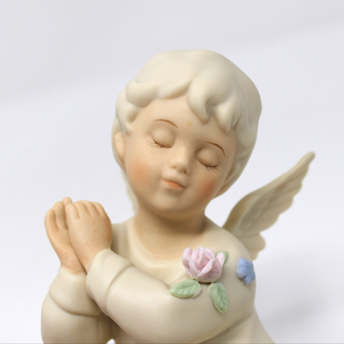 Figurines: HomCo Angels, Set of 2, Signed Mizuno, Porcelain Bisque, Mexico, Vintage 1991