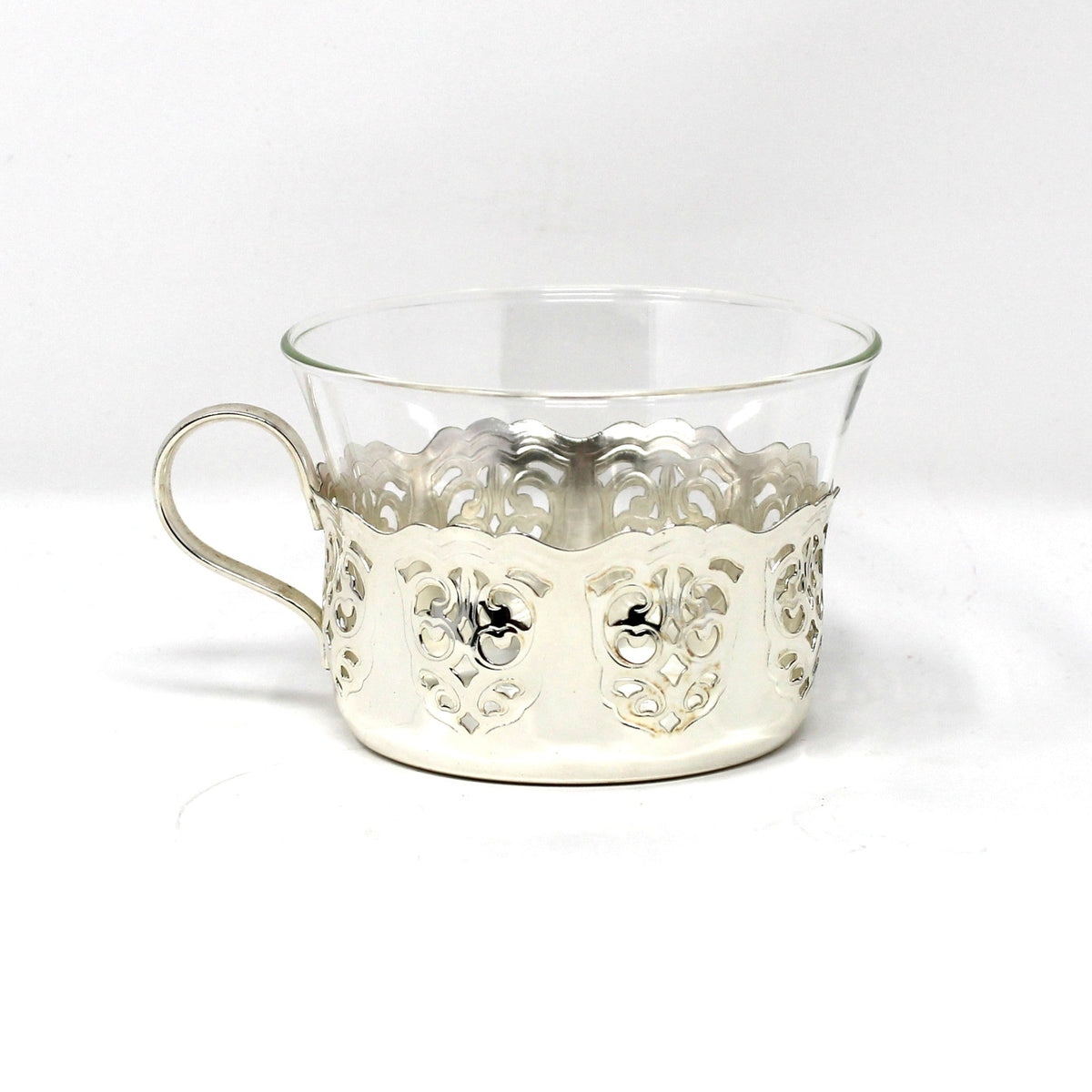 Tea Glasses: Vintage 1950s WMF Schott Mainz with Holders - Set of 5, Vintage Germany