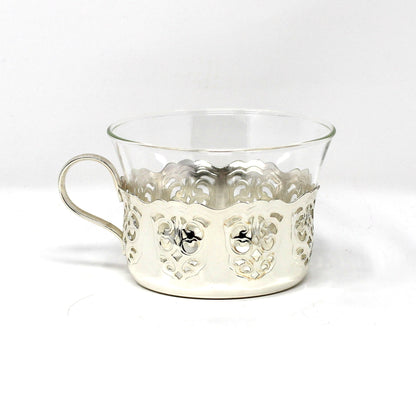 Tea Glasses: Vintage 1950s WMF Schott Mainz with Holders - Set of 5, Vintage Germany
