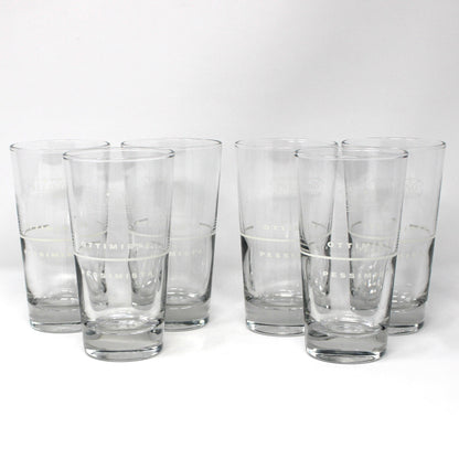 Juice / Shot Glasses: Pallino Pastaria Optimist / Pessimist, Advertising Glassware, Set of 6, Libbey