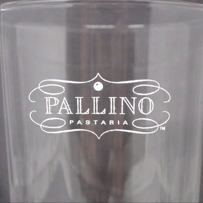 Juice / Shot Glasses: Pallino Pastaria Optimist / Pessimist, Advertising Glassware, Set of 6, Libbey