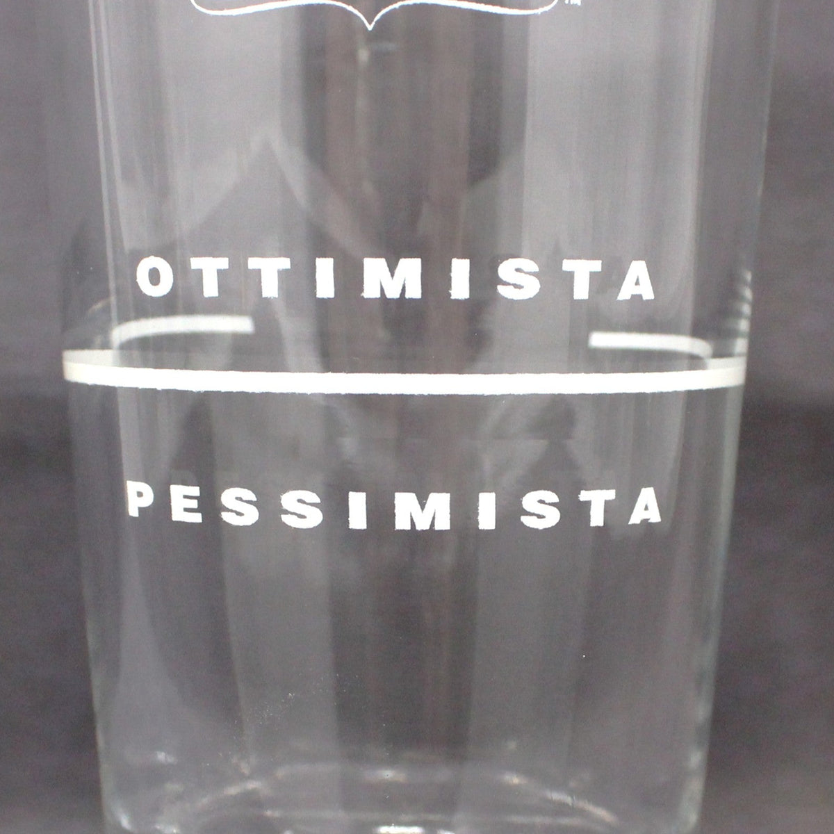Juice / Shot Glasses: Pallino Pastaria Optimist / Pessimist, Advertising Glassware, Set of 6, Libbey