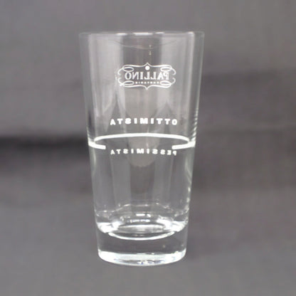 Juice / Shot Glasses: Pallino Pastaria Optimist / Pessimist, Advertising Glassware, Set of 6, Libbey
