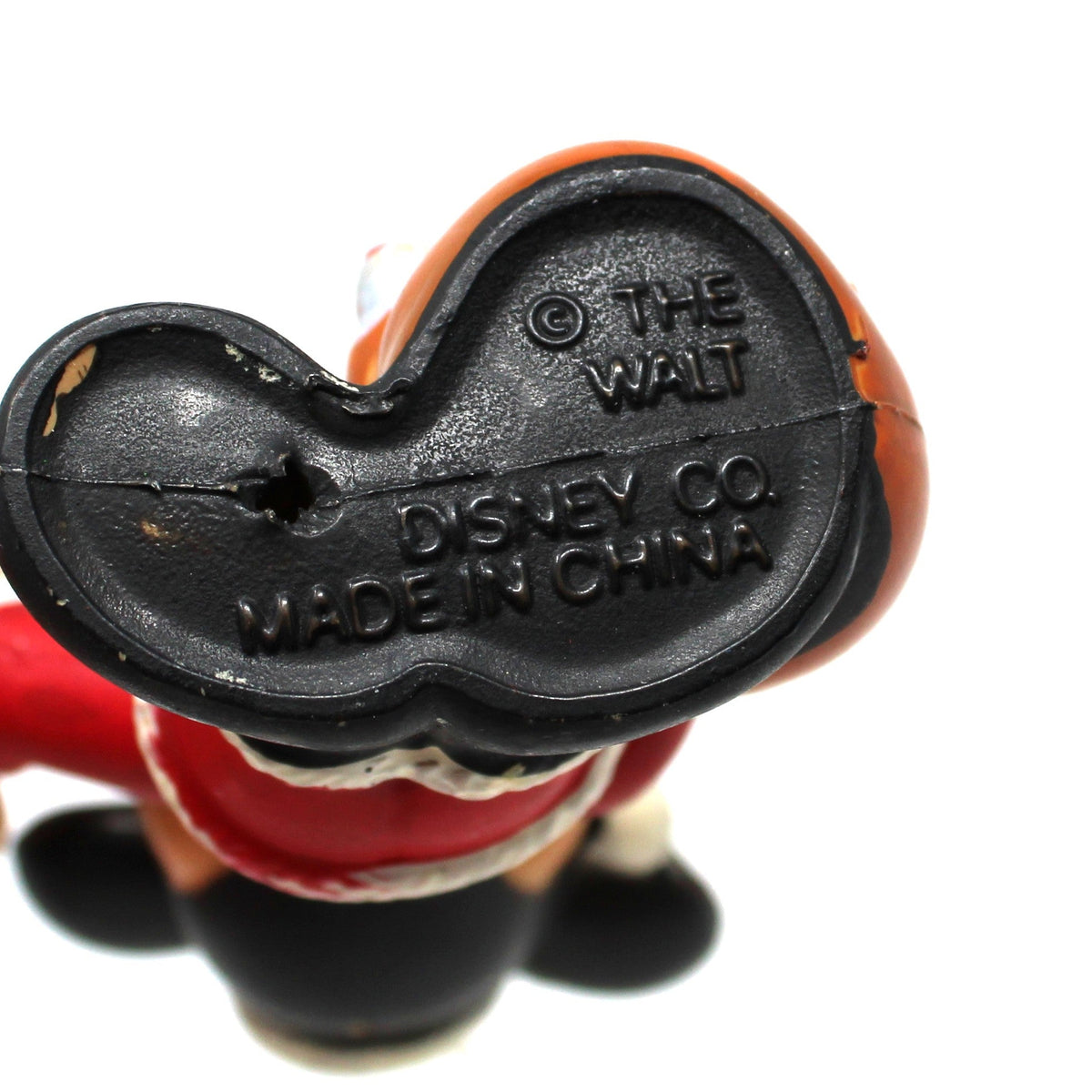 Ornament: Disney Mickey Mouse as Santa Claus, Waving with Toy Sack, Vintage 1980s