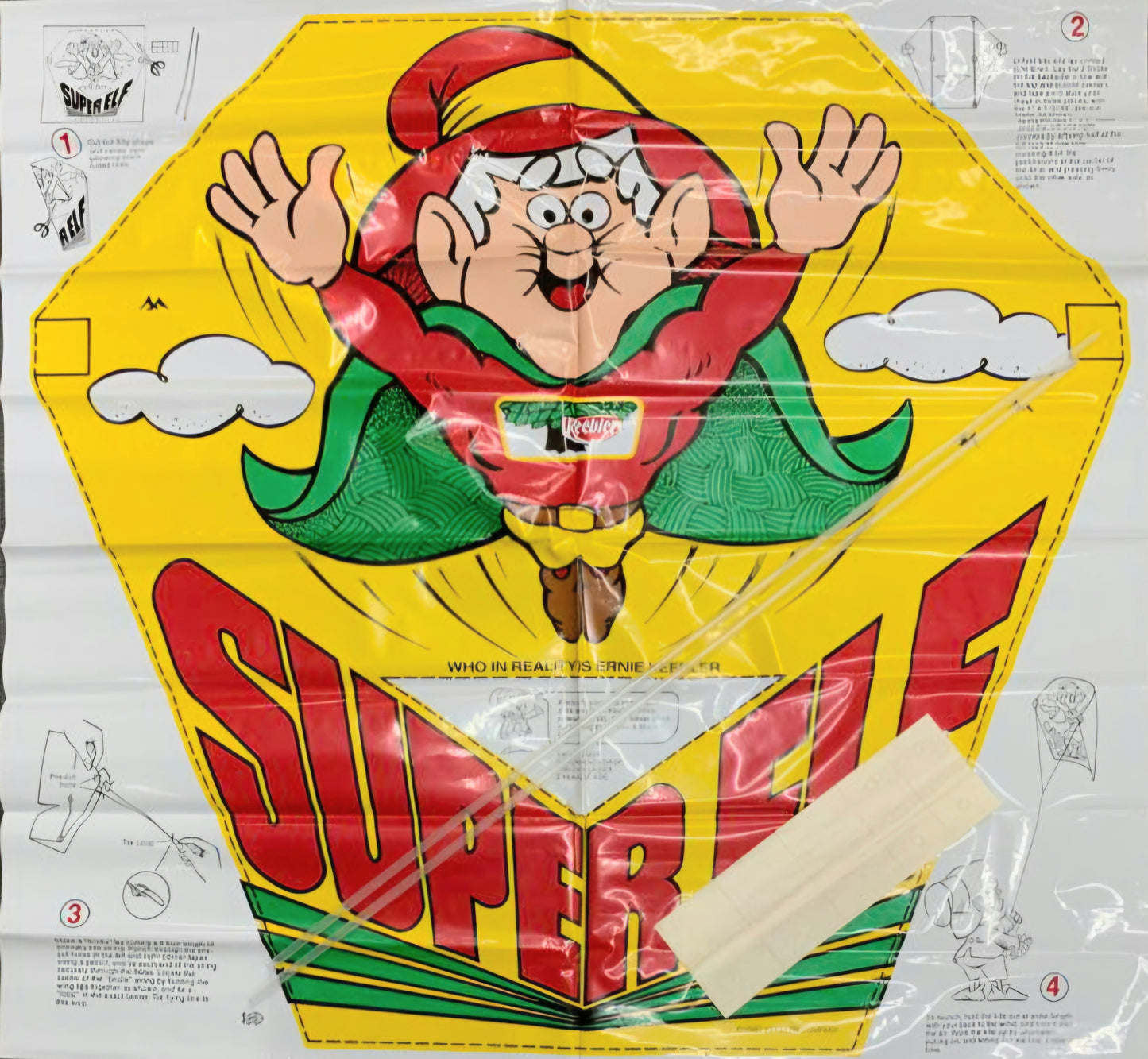 Kite, Keebler Super Elf Sail Kite Premium Activity Toy, Vintage, 1980's
