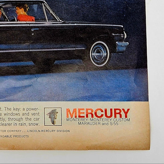 Advertisement, Ford Mercury, Original 1962, Marauder Breezeway Design, Magazine Ad, Vintage