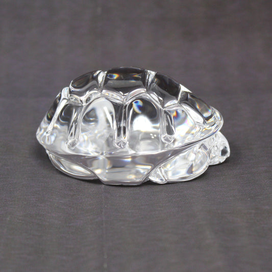 Steuben vintage crystal turtle hand cooler, retired.