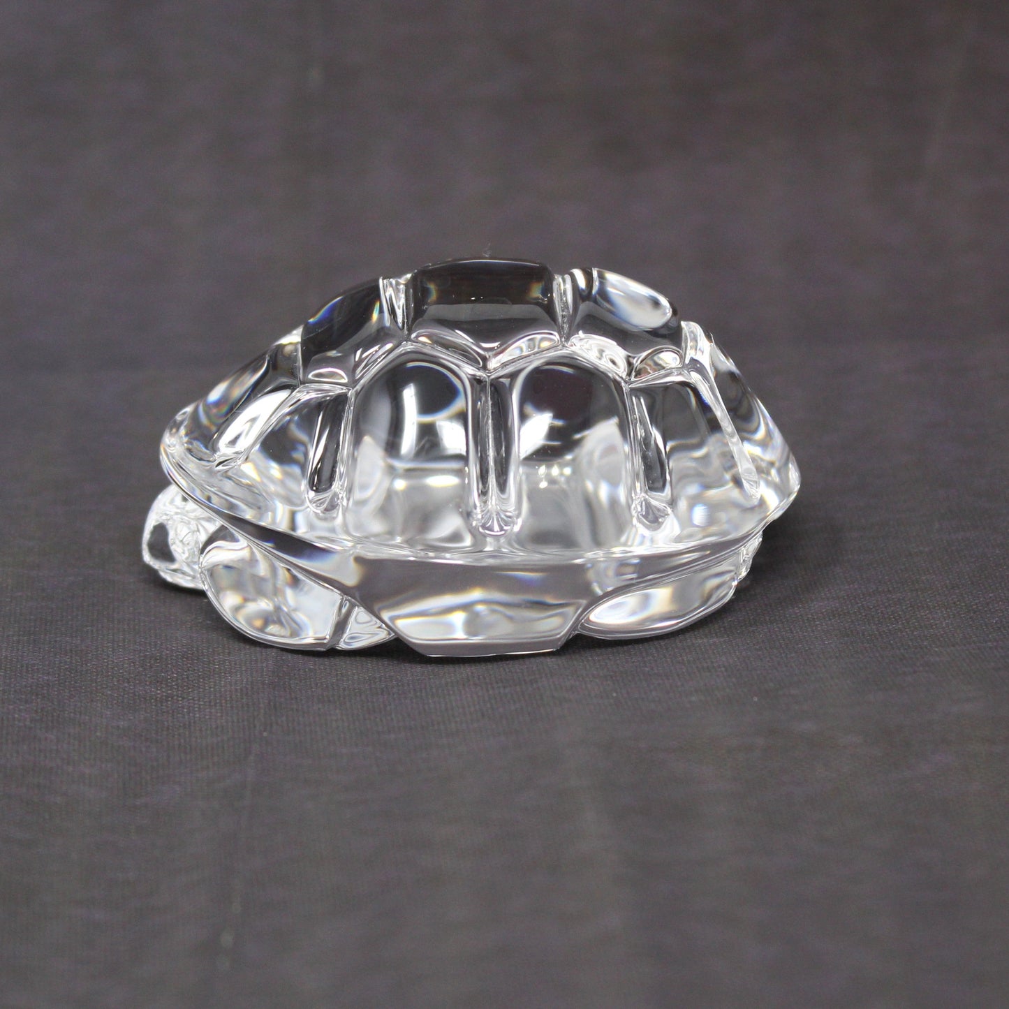 Vintage Steuben hand cooler crystal turtle.  Faceted 