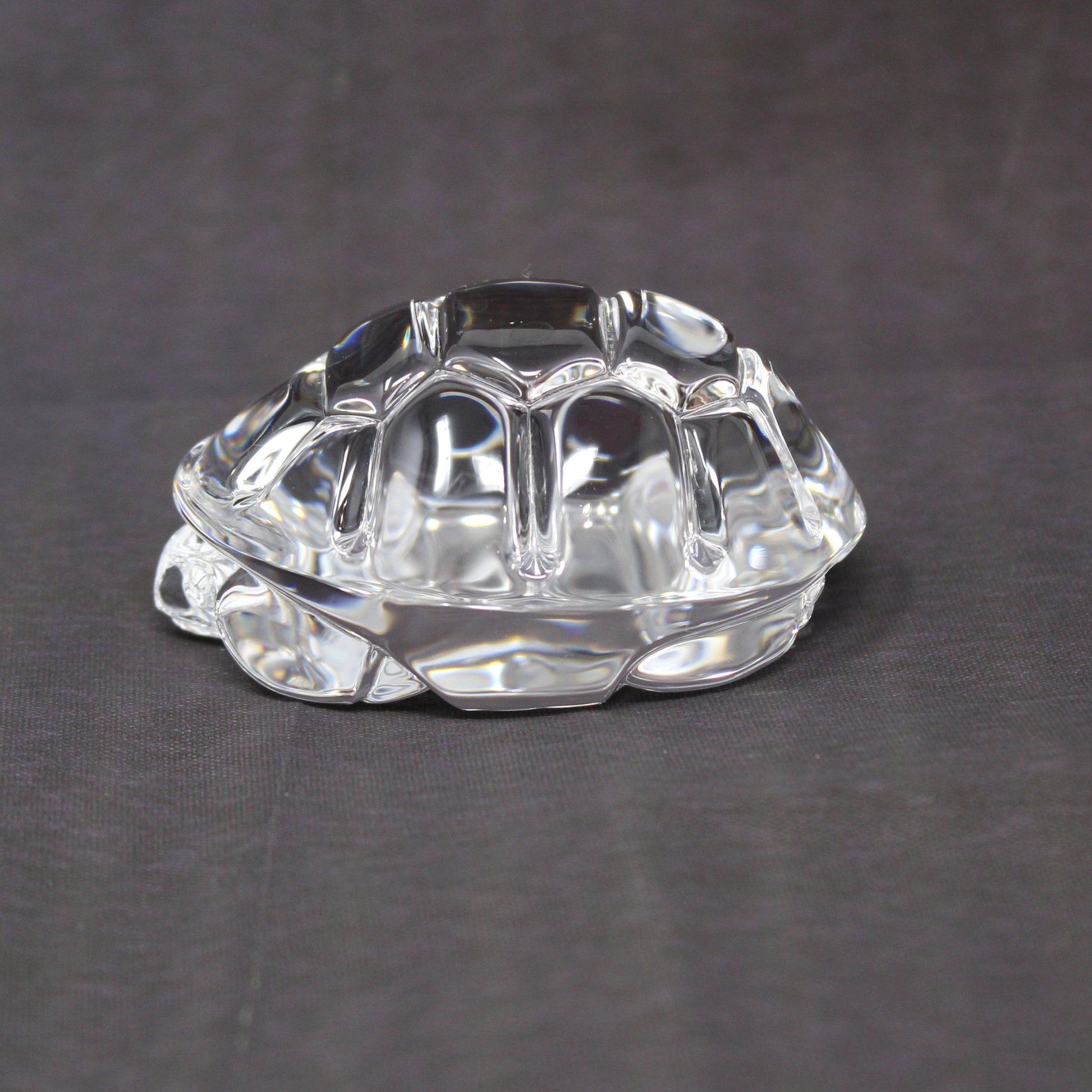 Vintage Steuben hand cooler crystal turtle.  Faceted 
