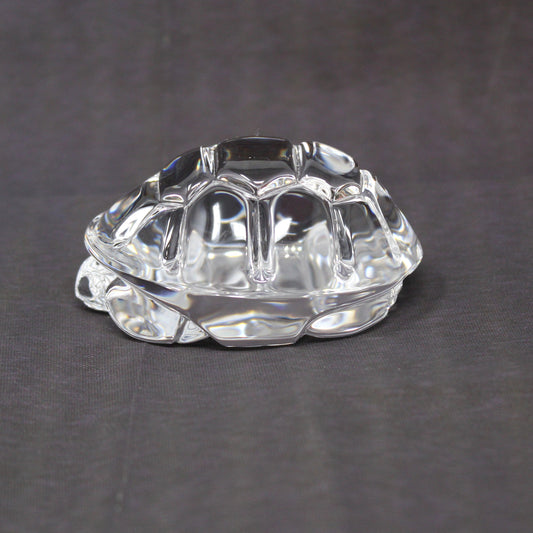 Vintage Steuben hand cooler crystal turtle.  Faceted 