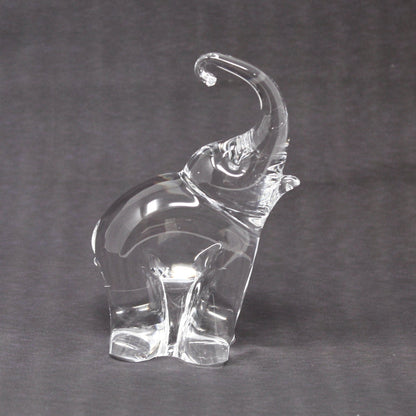 Side view of vintage Wilkerson Glass elephant figurine, Moundsville, WV