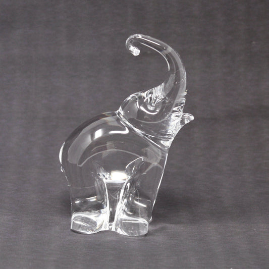 Side view of vintage Wilkerson Glass elephant figurine, Moundsville, WV