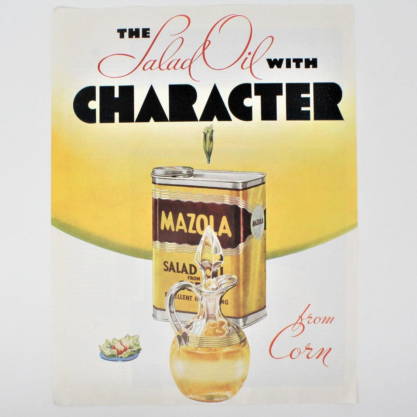 Advertisement, Mazola Oil, 1936, Original Magazine Ad, Vintage