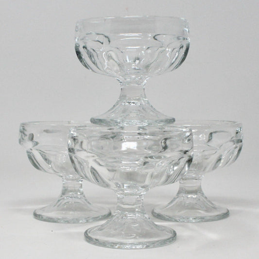 Champagne / Low Sherbet, Libbey Clear, Footed, Set of 4